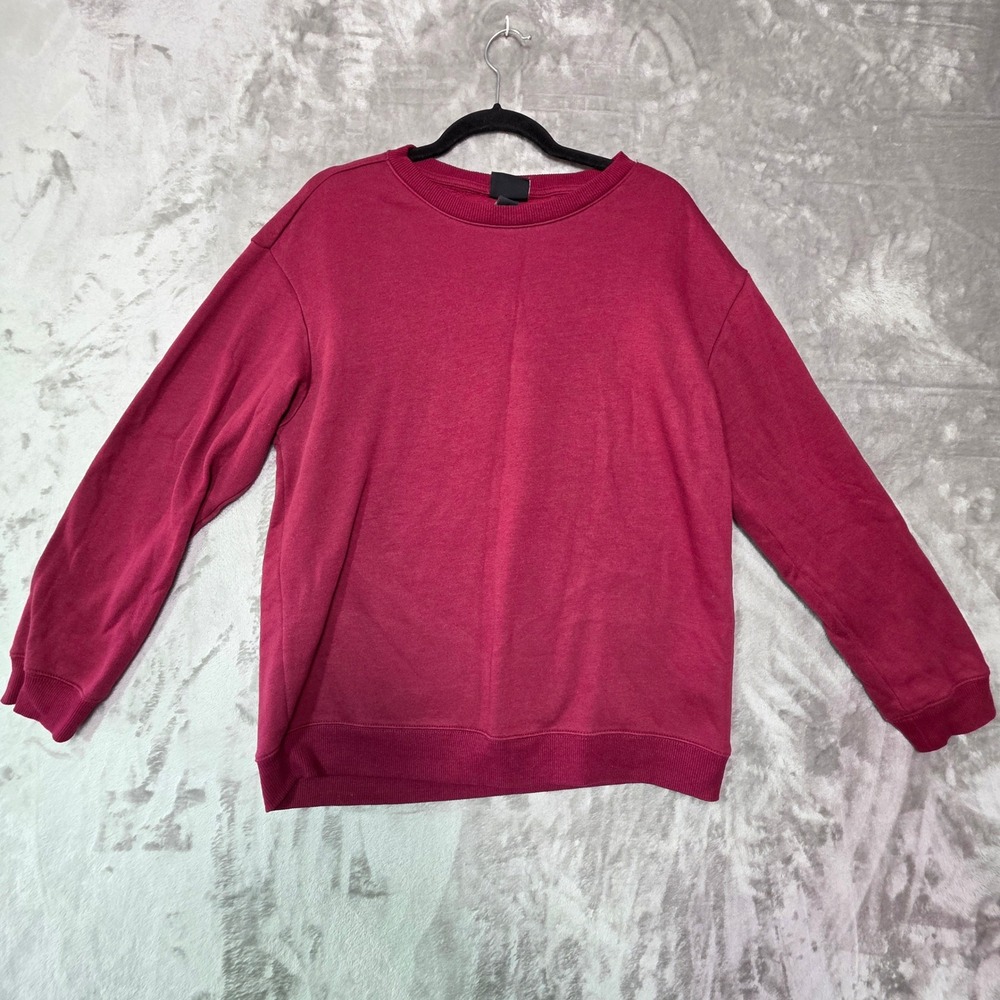 HM Relaxed Fit Sweatshirt Burgundy Crewneck Pullover 0970818 6 Mens Small